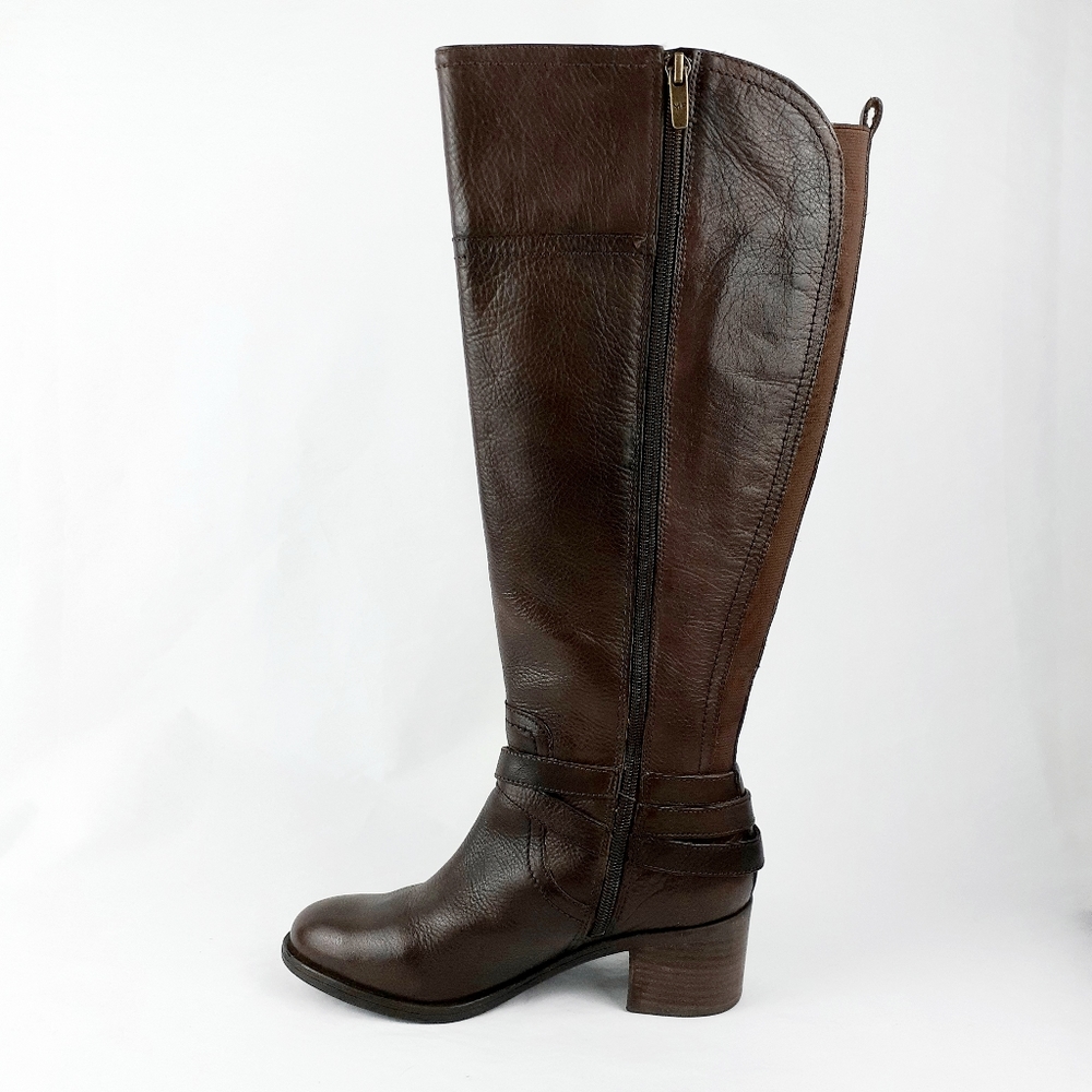 Marc Fisher Kacee Leather Riding Boots Brown NWOT - Picture 2 of 11